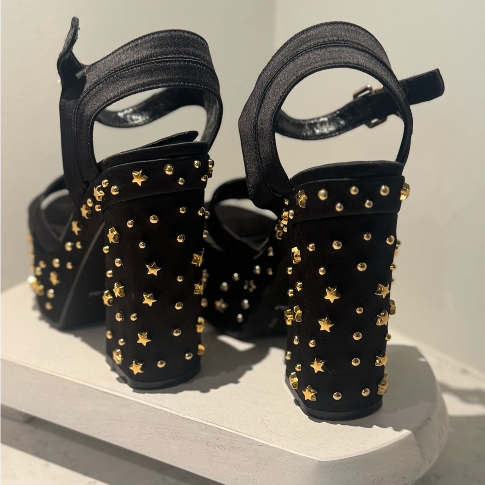 Black and Gold Platform Heels - Picture 6 of 10